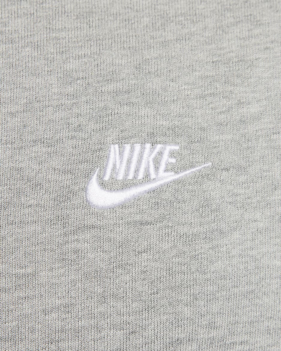 เสื้อโปโลแขนยาวแบบถักผู้ชาย Nike Club - Dark Grey Heather/ขาว