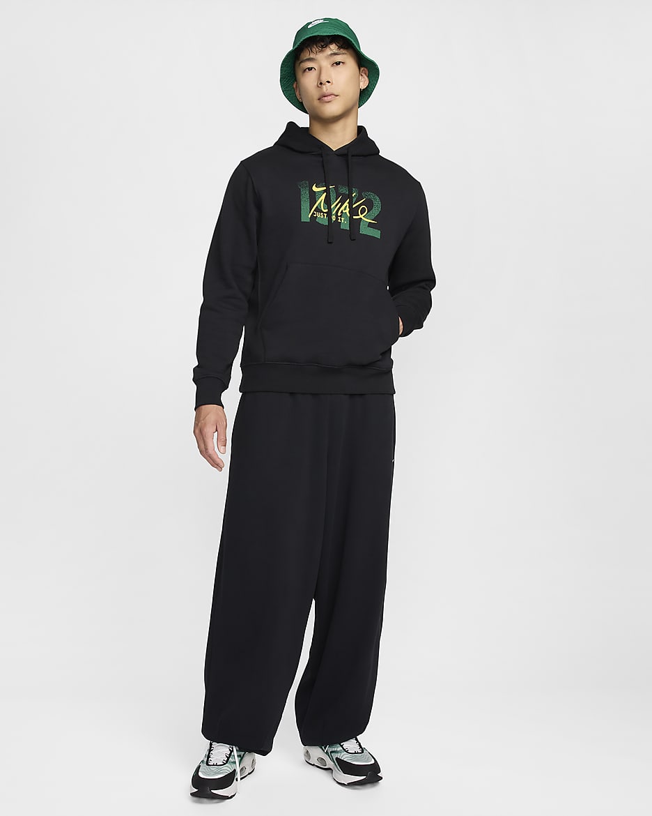 Nike Sportswear Club Fleece Men's Pullover Hoodie - Black/Black/Malachite