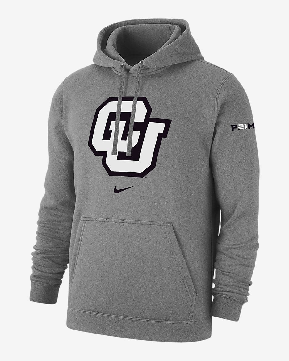 Sudadera con gorro sin cierre de fútbol Nike College de tejido Fleece para hombre Deion Sanders "P21ME" Club - Gris oscuro jaspeado