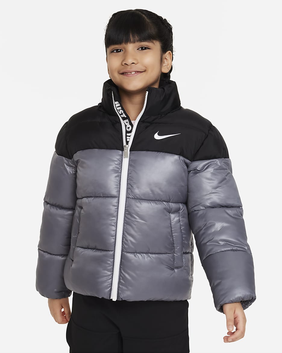 Nike Colorblock Puffer Jacket Little Kids Jacket - Black