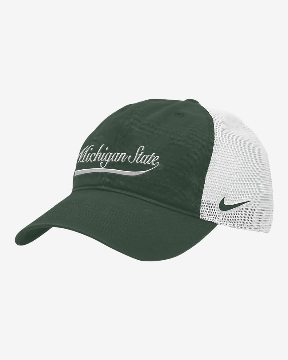 Michigan State Heritage86 Nike College Trucker Hat - Noble Green