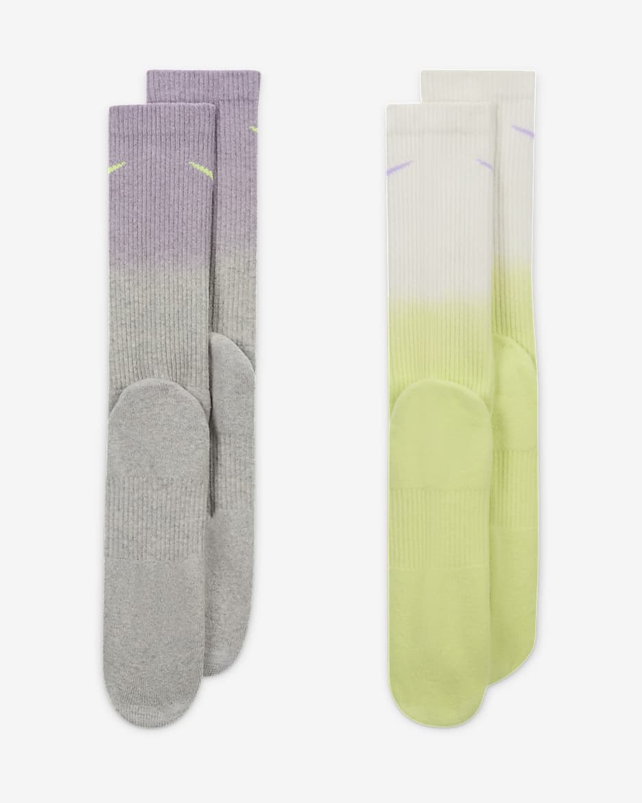 Nike Everyday Plus Cushioned Crew Socks (2 Pairs) - Multi-Color