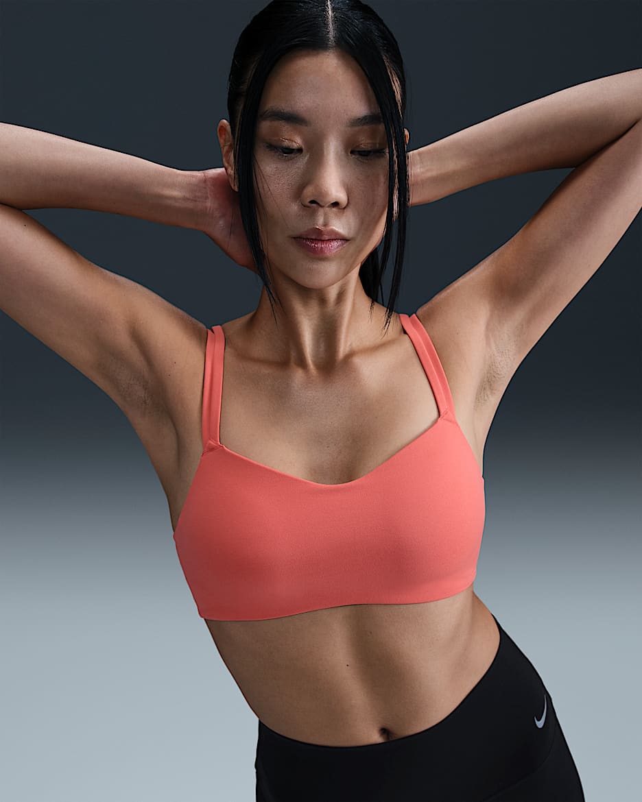 Nike Zenvy Strappy Women's Light-Support Padded Sports Bra - Magic Ember/White