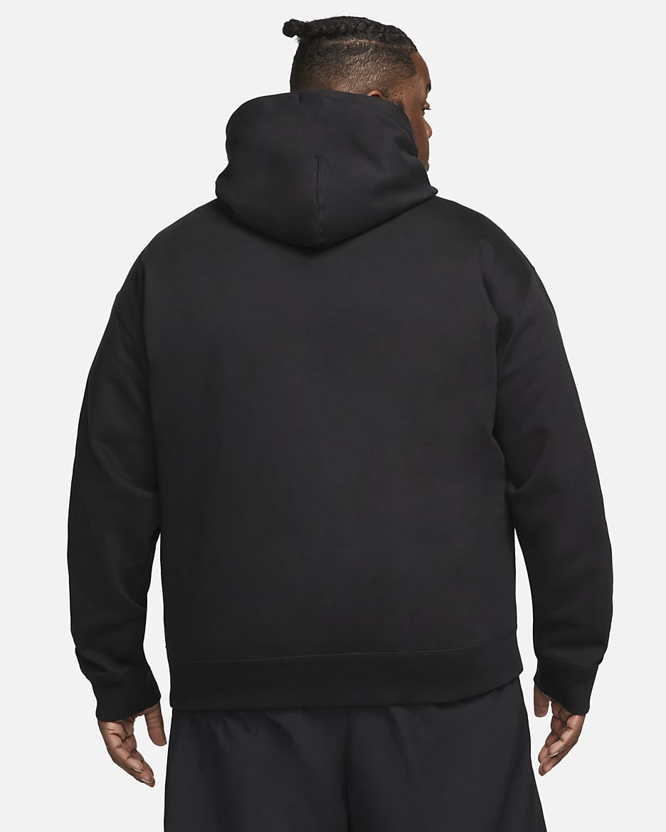 Nike Solo Swoosh Men's Fleece Pullover Hoodie - Black/White