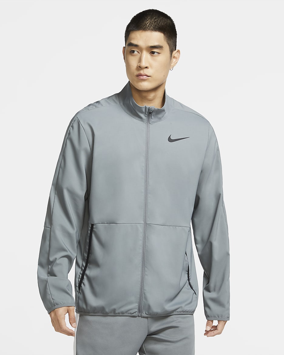 Nike Dri-FIT Men's Woven Training Jacket - Smoke Grey/Black/Black