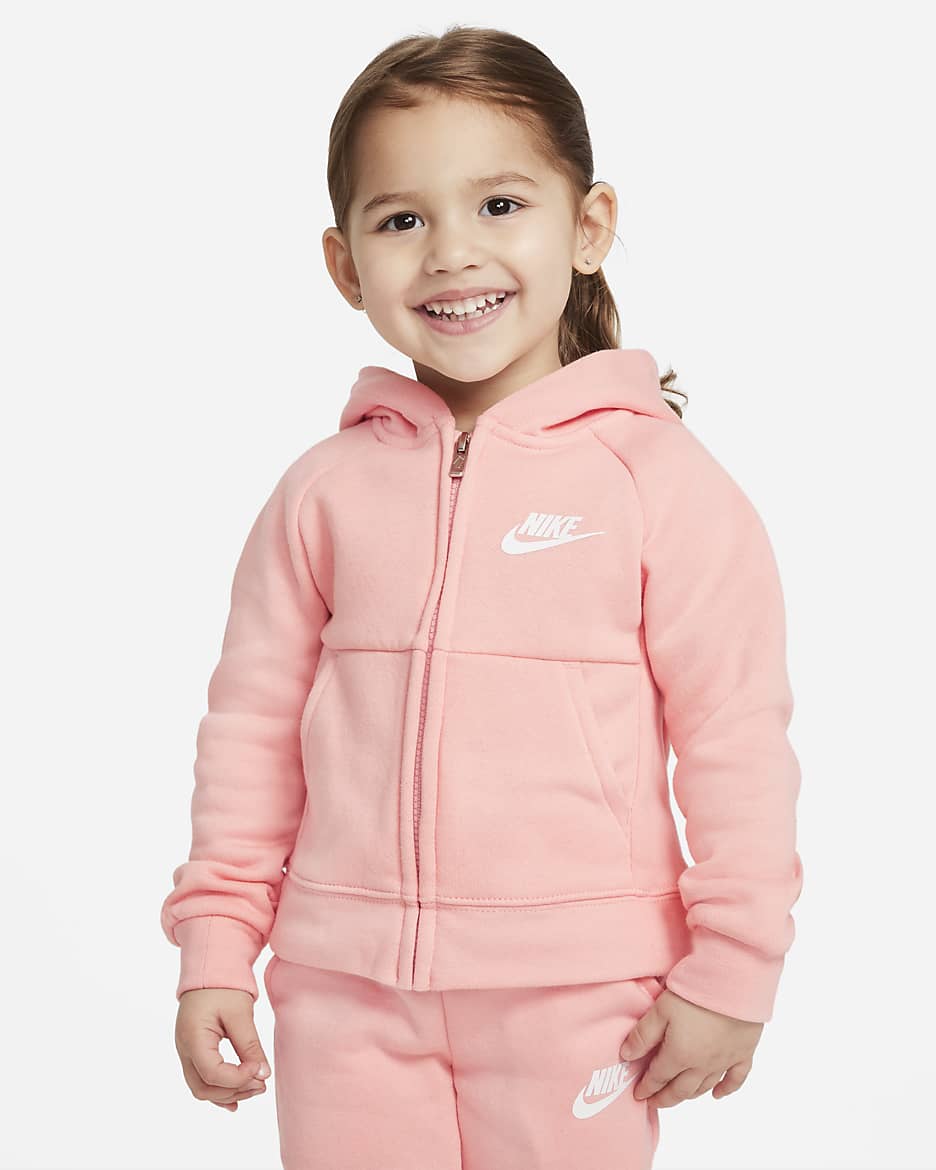Nike Sportswear Toddler Fleece Full-Zip Hoodie - Bleached Coral
