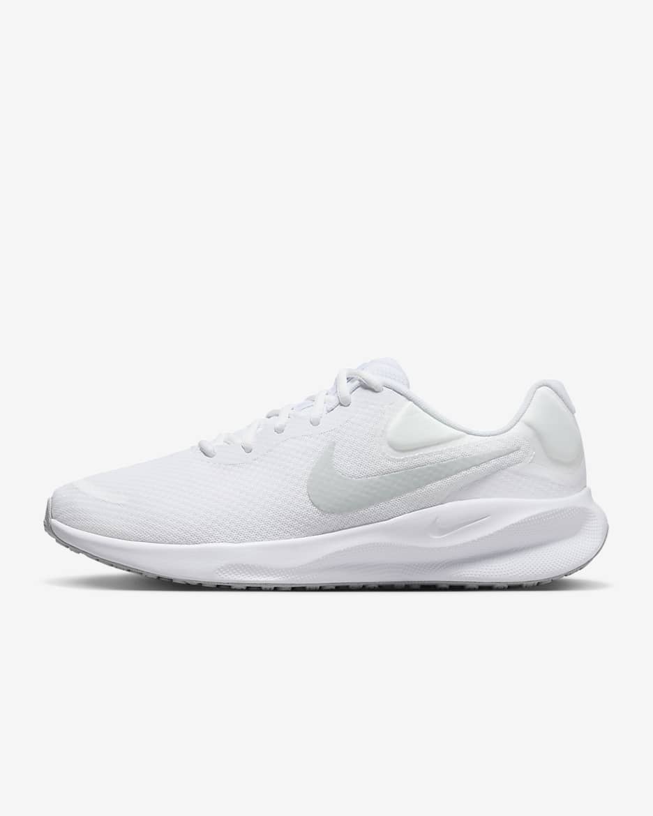 Nike Revolution 7 hardloopschoenen voor heren (straat) - Wit/Wit/Pure Platinum