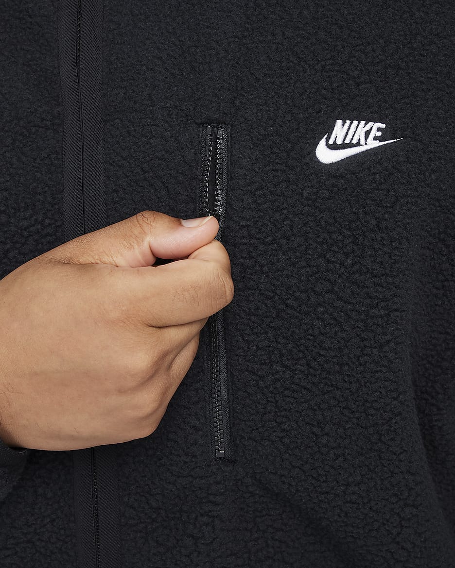 Nike Sportswear Club Men's Fleece Jacket - Black/White