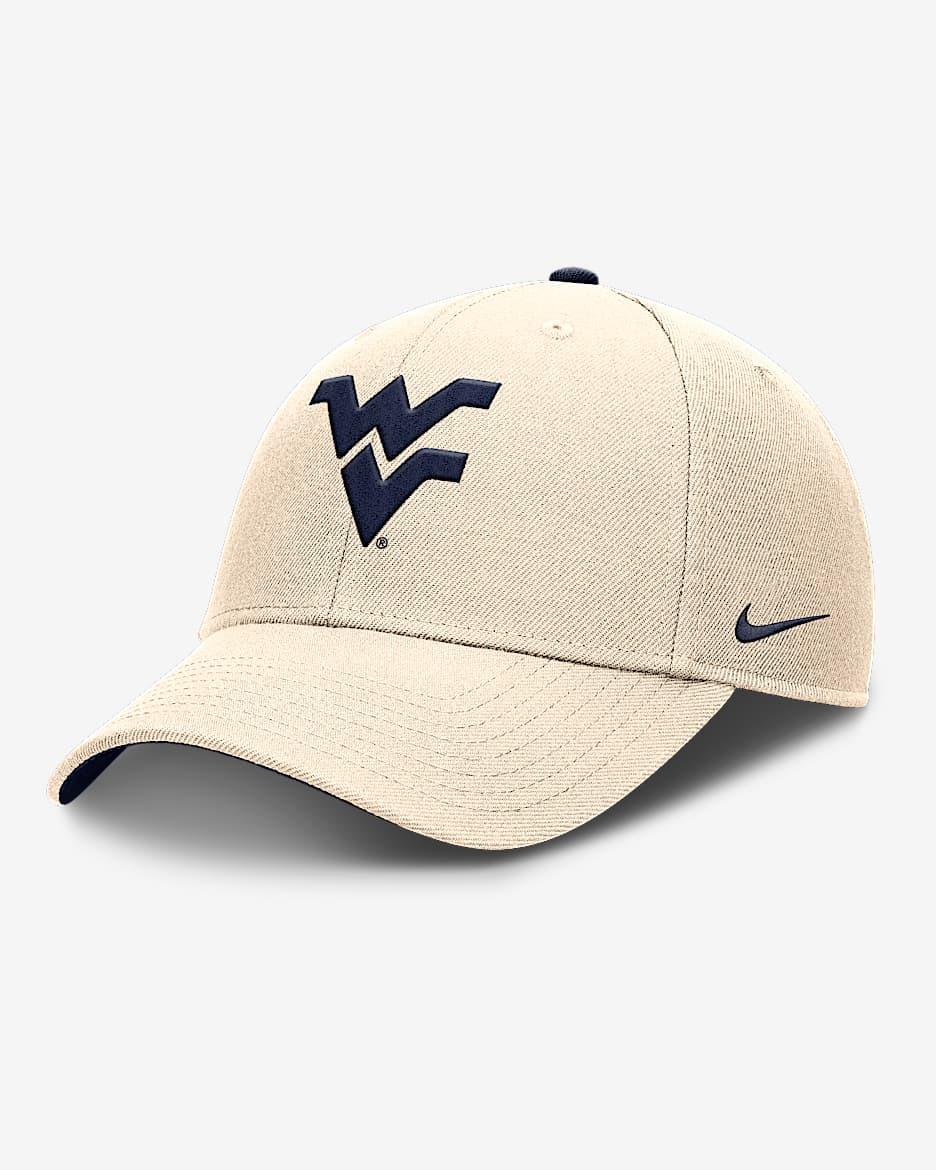 Gorra de rejilla universitaria Nike Dri-FIT ajustable para hombre West Virginia Primetime Rise - Natural