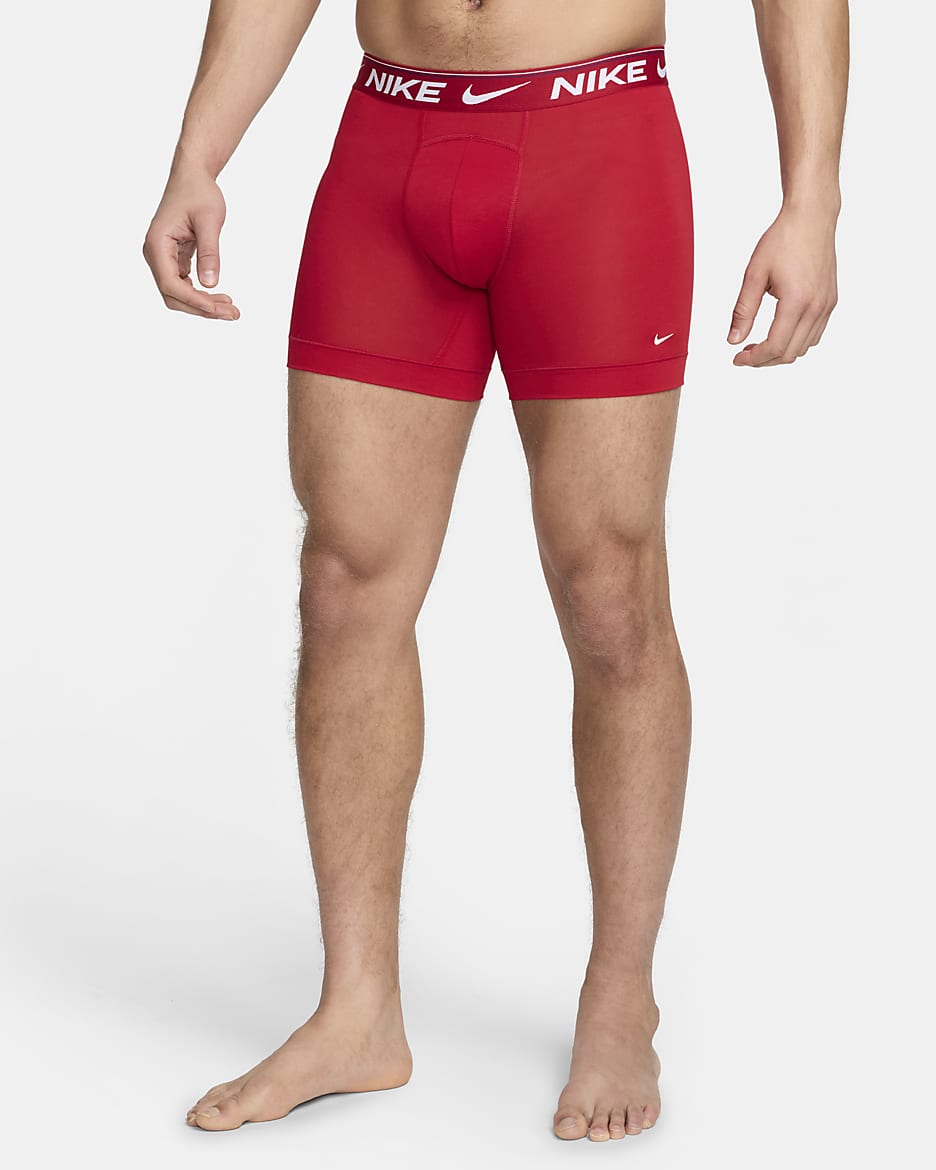 Nike Dri-FIT Ultra Comfort Ropa interior para hombre (paquete de 3) - Rojo