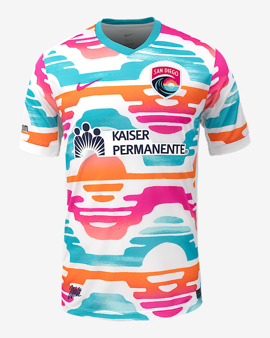 San Diego Wave FC 2025 Stadium Home Men's Nike Dri-FIT NWSL Replica Jersey - White/Turquoise Blue
