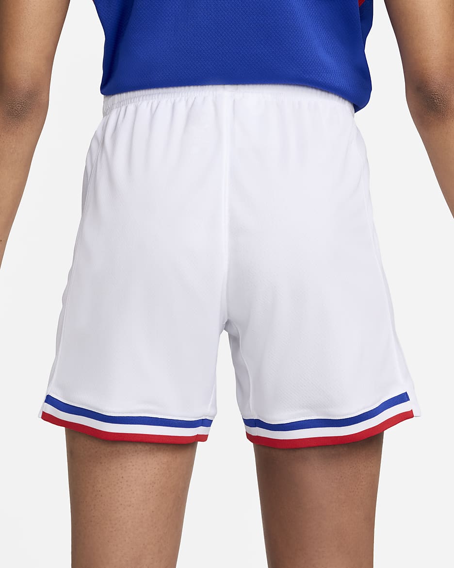 Γυναικείο ποδοσφαιρικό σορτς Nike Dri-FIT Replica εντός έδρας Γαλλία 2024 Stadium - Λευκό/Bright Blue