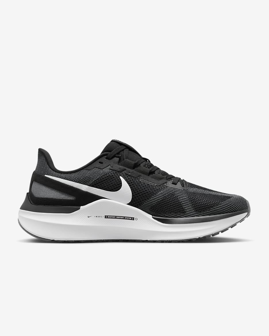 Nike Structure 25 Men's Road Running Shoes - Black/Iron Grey/White