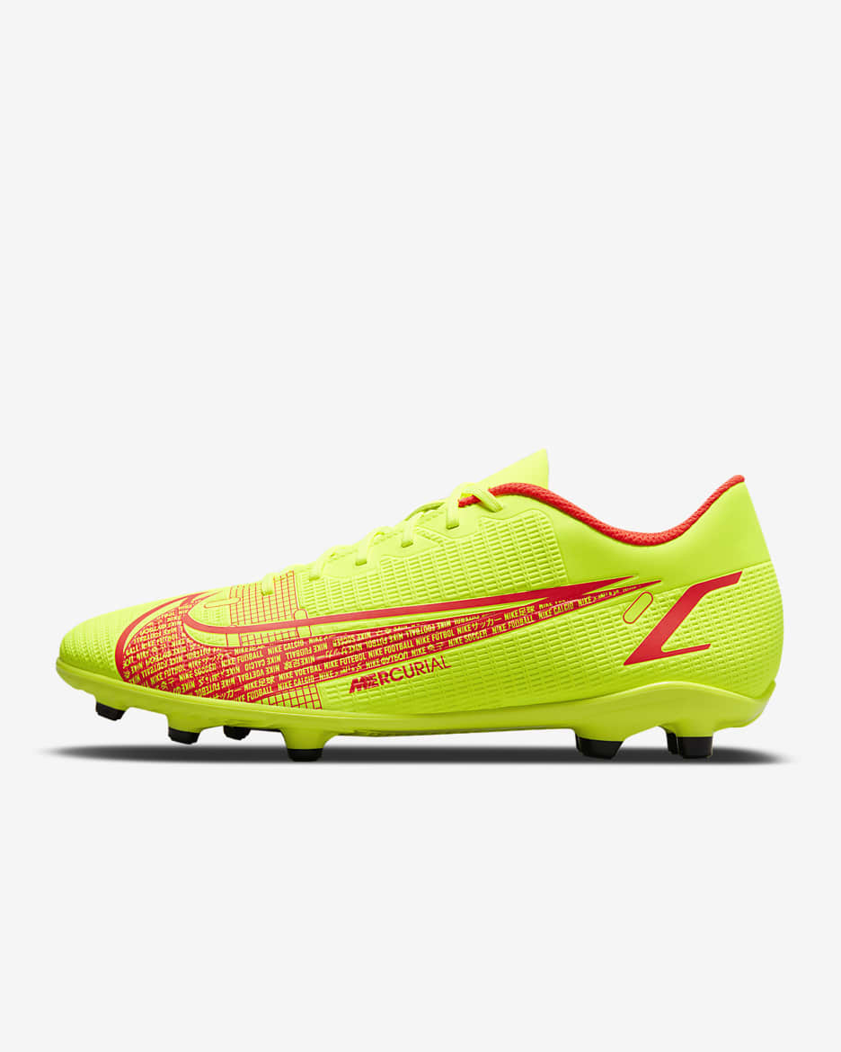 Nike Mercurial Vapor 14 Club FG/MG Multi-Ground Football Boots - Volt/Bright Crimson