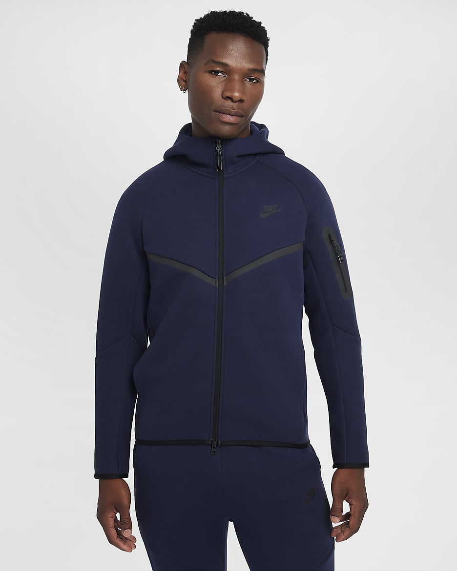 Nike Tech Windrunner Hoodie mit durchgehendem Reißverschluss (Herren) - Obsidian/Schwarz