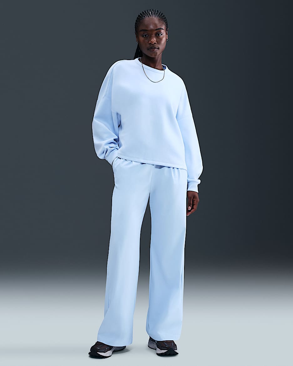 Nike 24.7 PerfectStretch Dri-Fit-Hose mit hohem Bund und weitem Bein (Damen) - Celestine Blue/Psychic Blue
