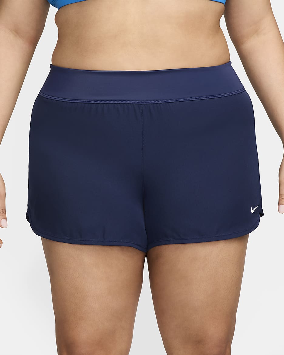 Shorts de playa para mujer (talla grande) Nike Solid Element - Azul marino medianoche