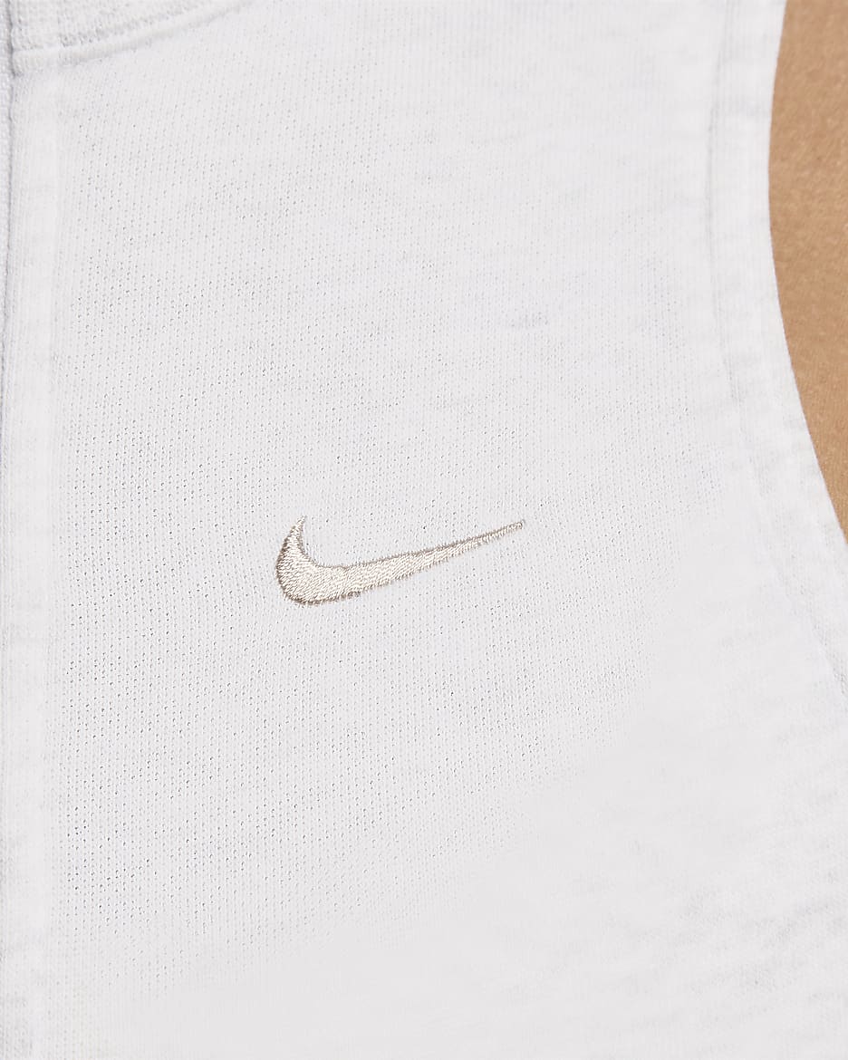 Nike Sportswear Chill Terry Women's Slim Cropped 1/2-Zip French Terry Tank Top - Birch Heather/Light Orewood Brown