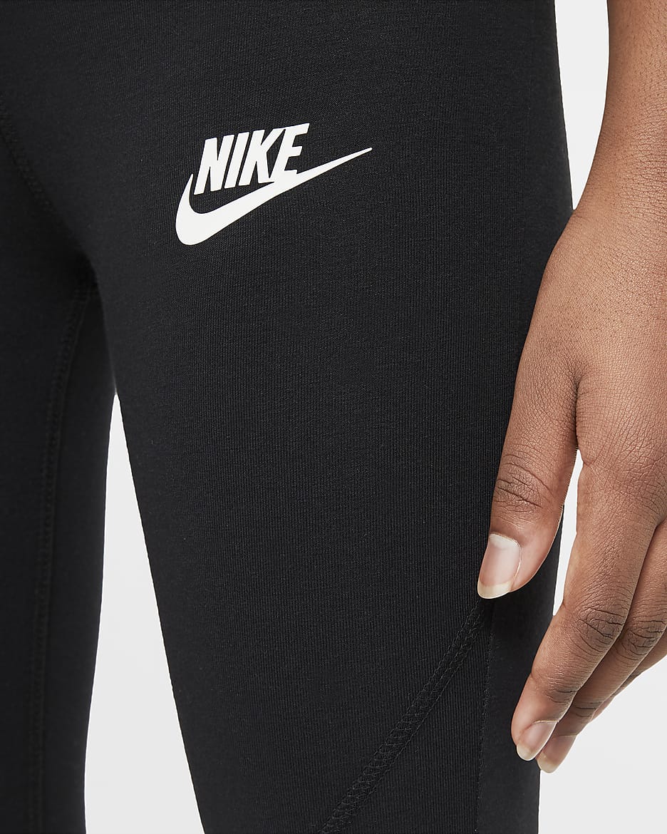 Nike Sportswear Favourites Older Kids' (Girls') High-Waisted Leggings - Black/White
