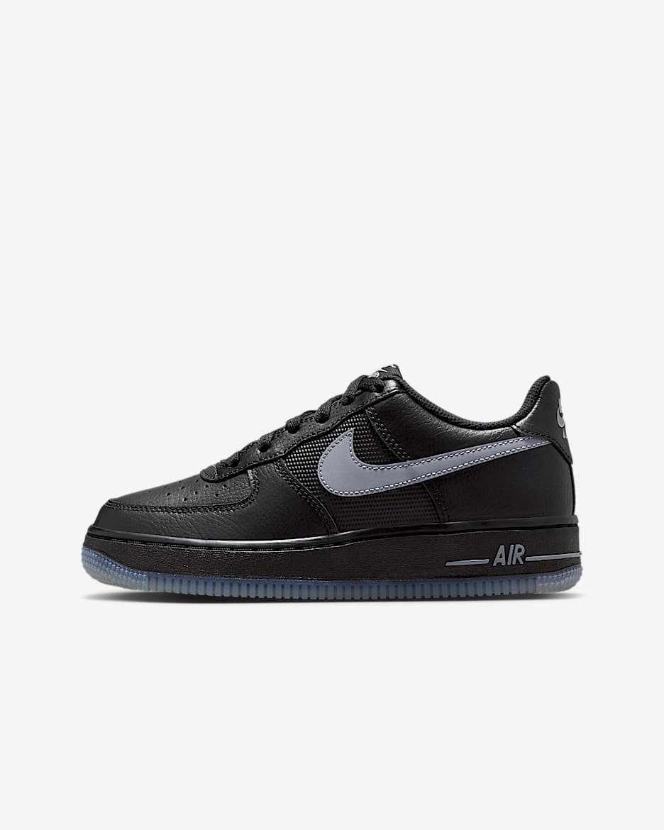Nike Air Force 1 Older Kids' Shoes - Black/Cool Grey/Cool Grey