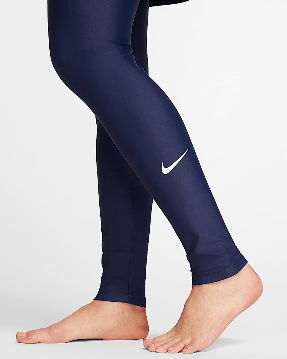 Pantalones entallados para nadar de protección completa para mujer Nike Victory - Azul marino medianoche