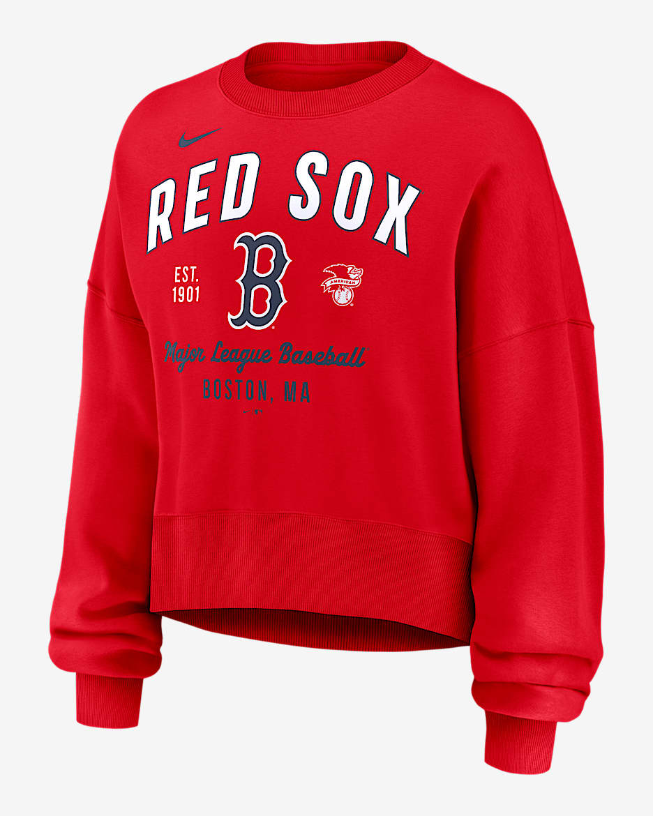 Boston Red Sox Women's Nike MLB Pullover Crew - Red