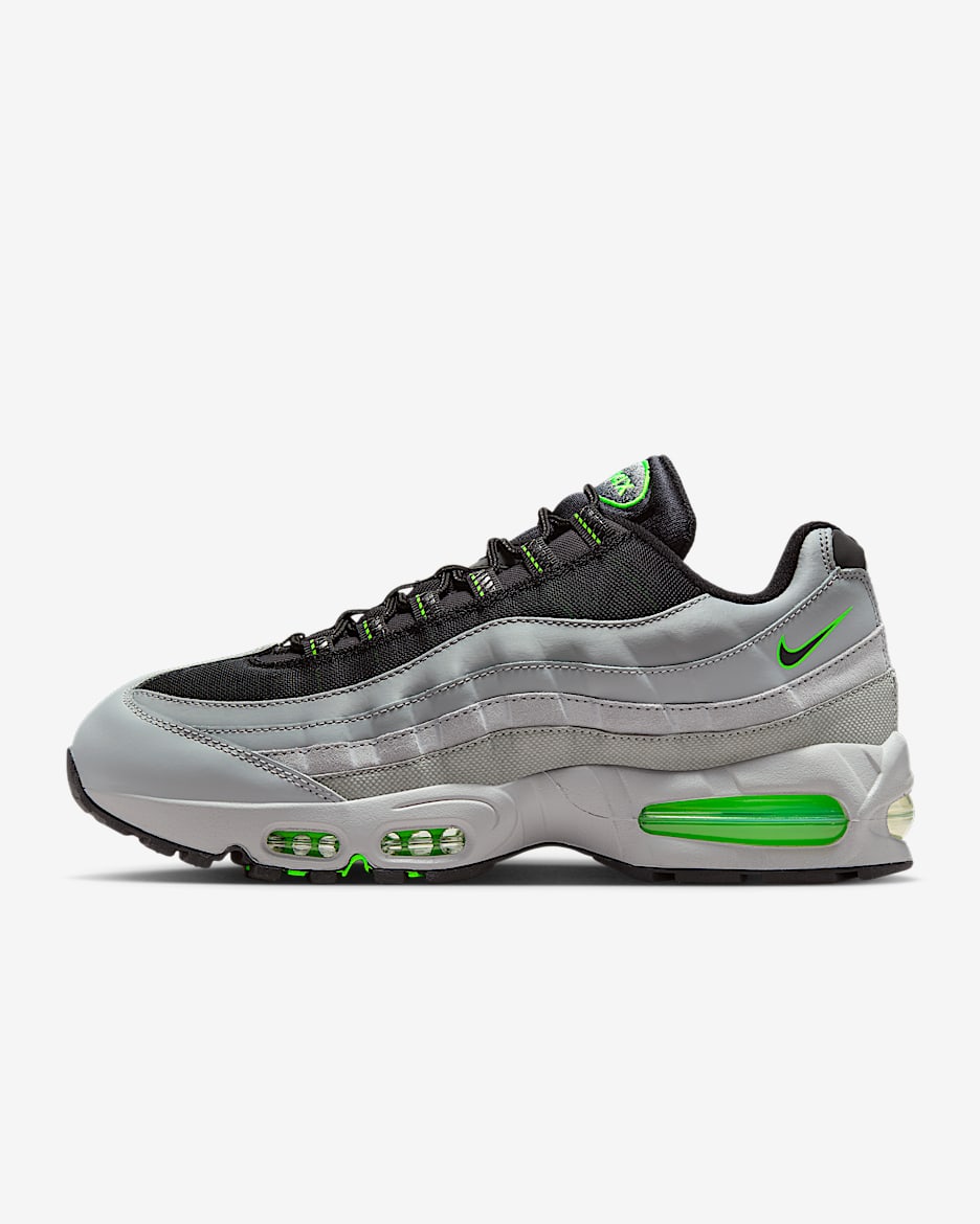 Sapatilhas Nike Air Max 95 Big Bubble para homem - Cinzento Smoke claro/Verde Strike/Branco/Preto