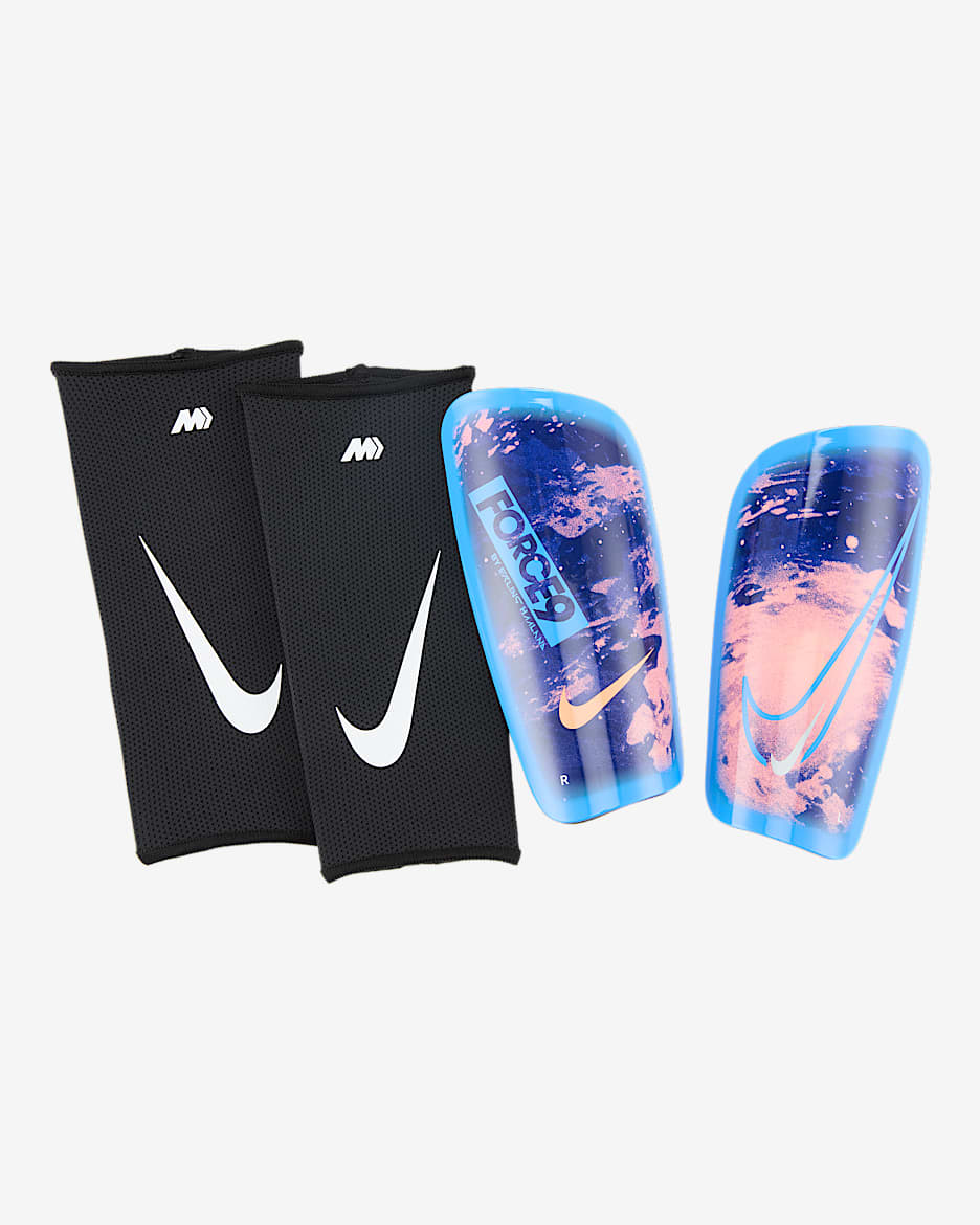Nike Mercurial Lite 'Erling Haaland' Football Shinguards - Blue Void/University Blue/Orange Pulse
