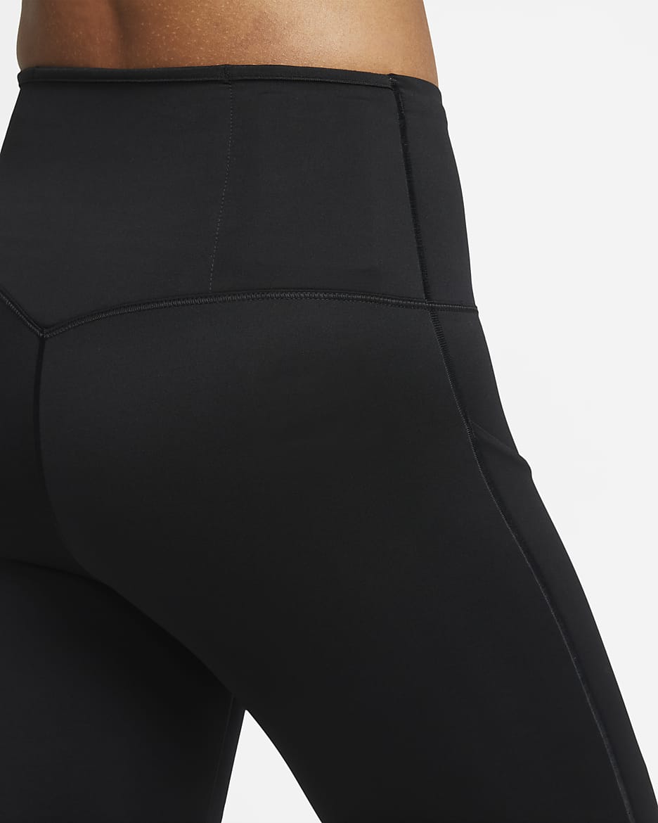 Nike Go Women's Firm-Support High-Waisted Full-Length Leggings with Pockets - Black/Black
