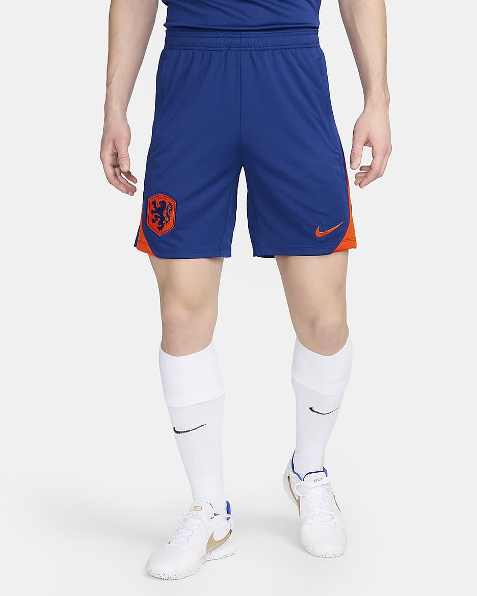 Netherlands Strike Men's Nike Dri-FIT Football Knit Shorts - Deep Royal Blue/Safety Orange/Safety Orange