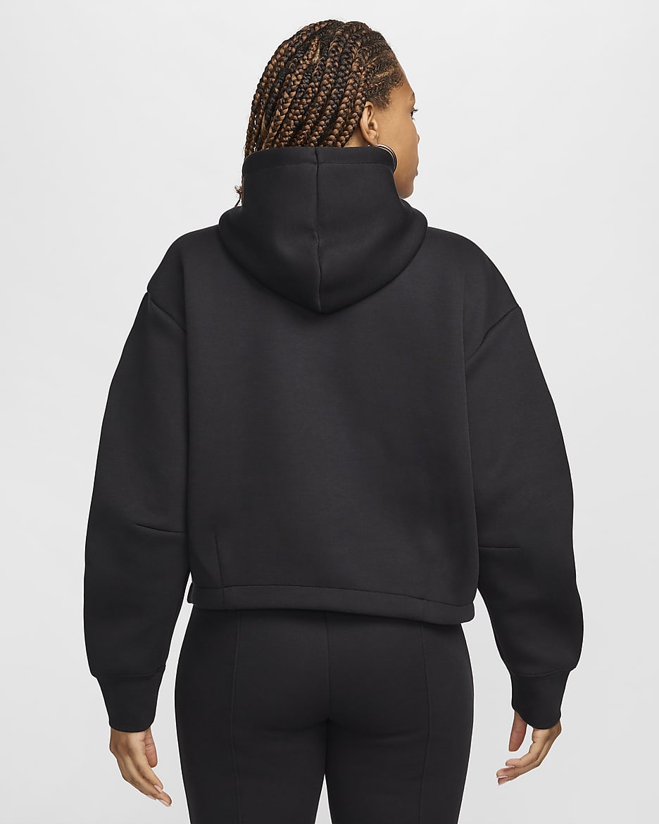 Felpa oversize con cappuccio Nike Sportswear Tech Fleece – Donna - Nero/Nero