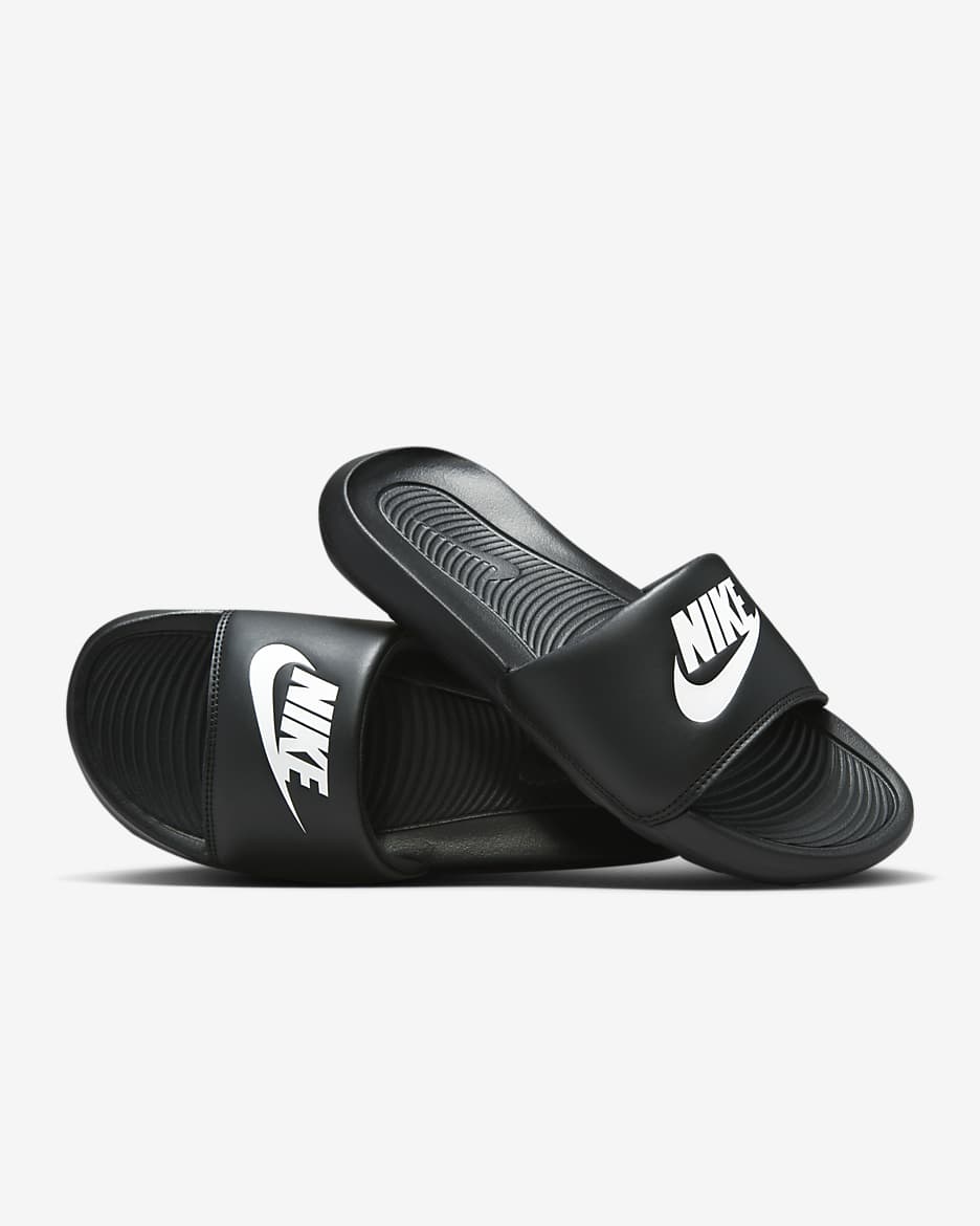 Nike Victori One Slippers voor dames - Zwart/Zwart/Wit