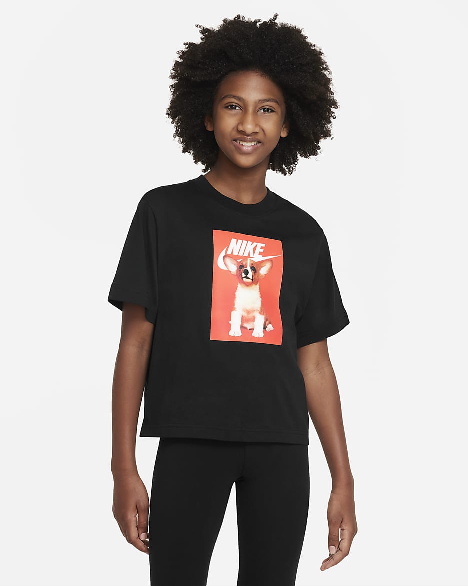 Nike Sportswear Big Kids' (Girls') T-Shirt - Black