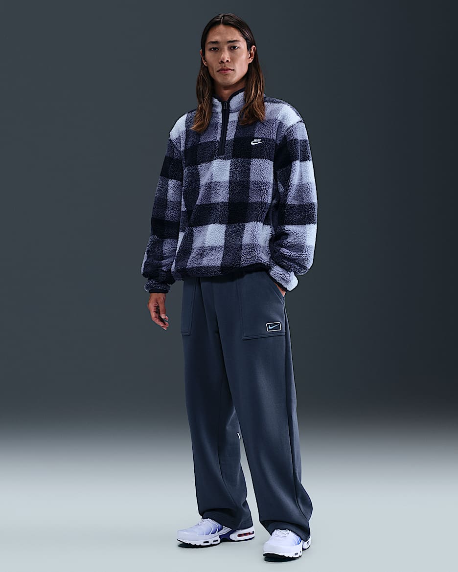 Nike Sportswear Men's Open-Hem Graphic Fleece Pants - Thunder Blue