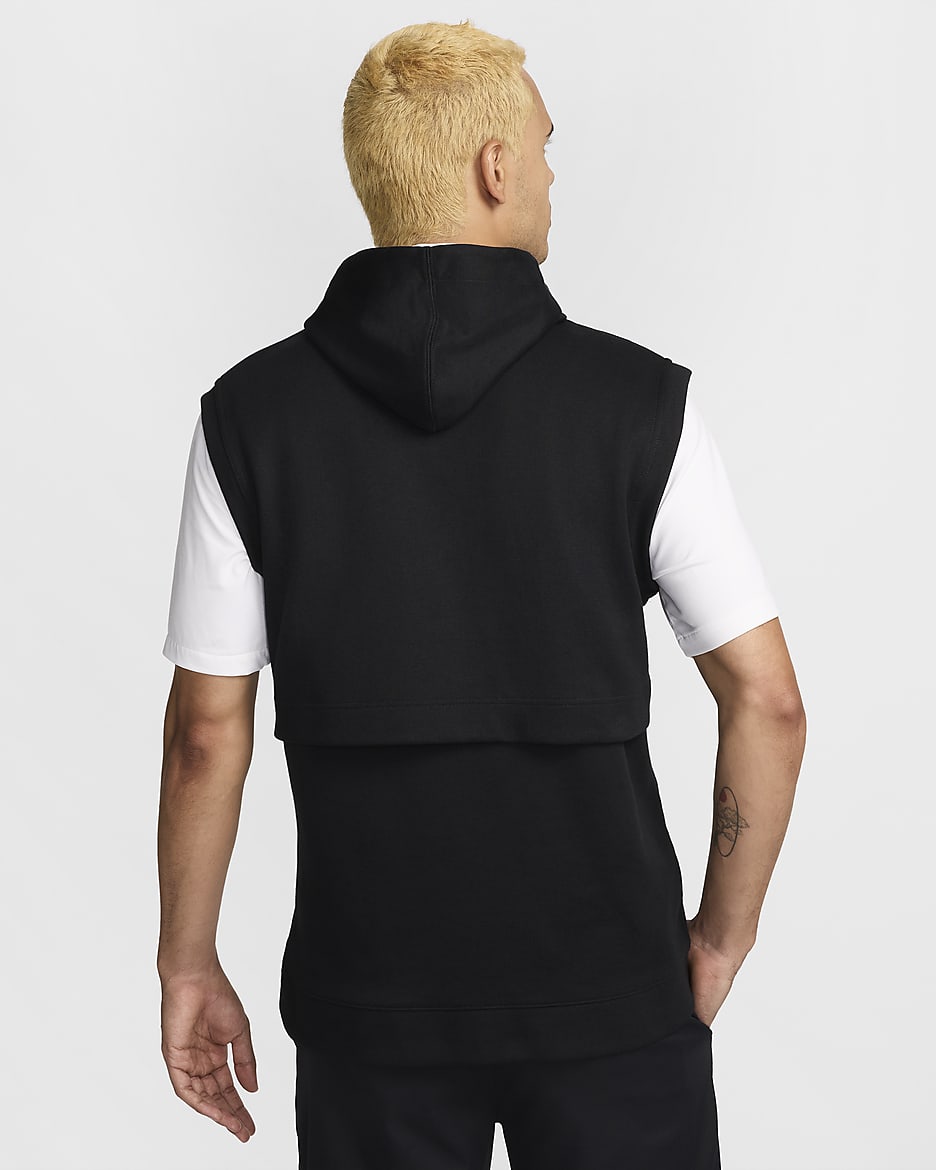 Veste sans manches de golf à capuche Nike Tour pour homme - Noir/Blanc