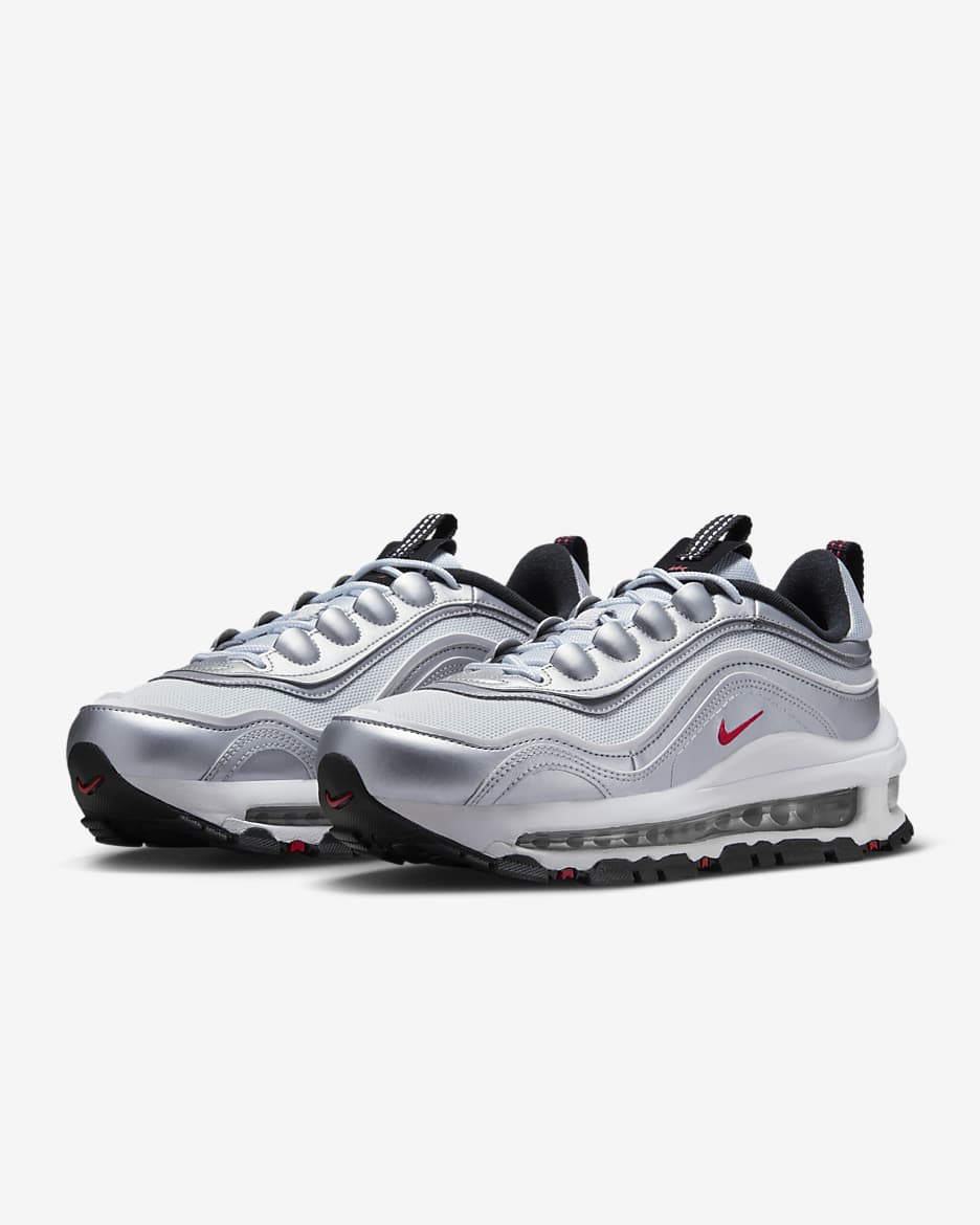 Nike Air Max 97 Futura 女鞋 - Metallic Silver/Pure Platinum/白色/University Red