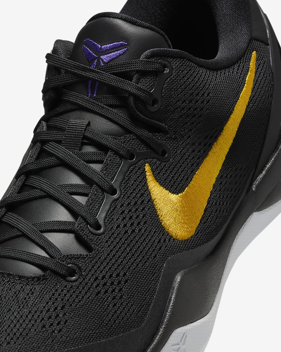 รองเท้าบาสเก็ตบอล Kobe VIII Protro - ดำ/ขาว/Court Purple/University Gold