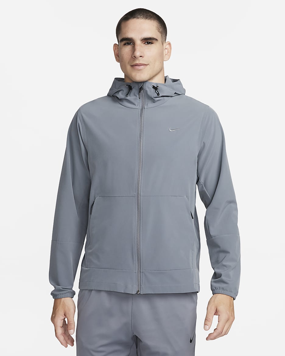 Veste à capuche déperlante Nike Unlimited pour homme - Smoke Grey/Noir/Smoke Grey