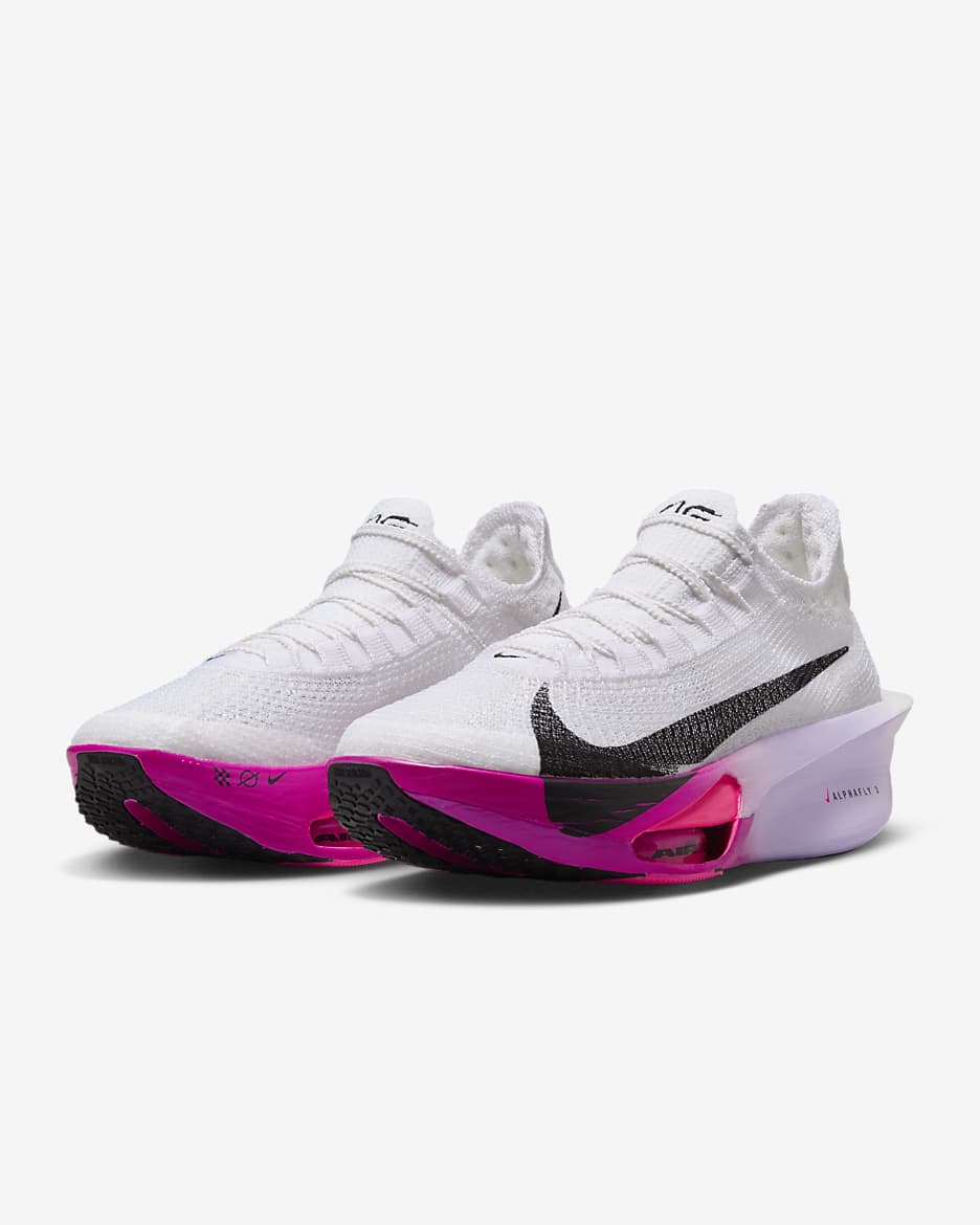 Nike Alphafly 3 Zapatillas de competición para asfalto - Mujer - Blanco/Purple Agate/Vivid Grape/Negro