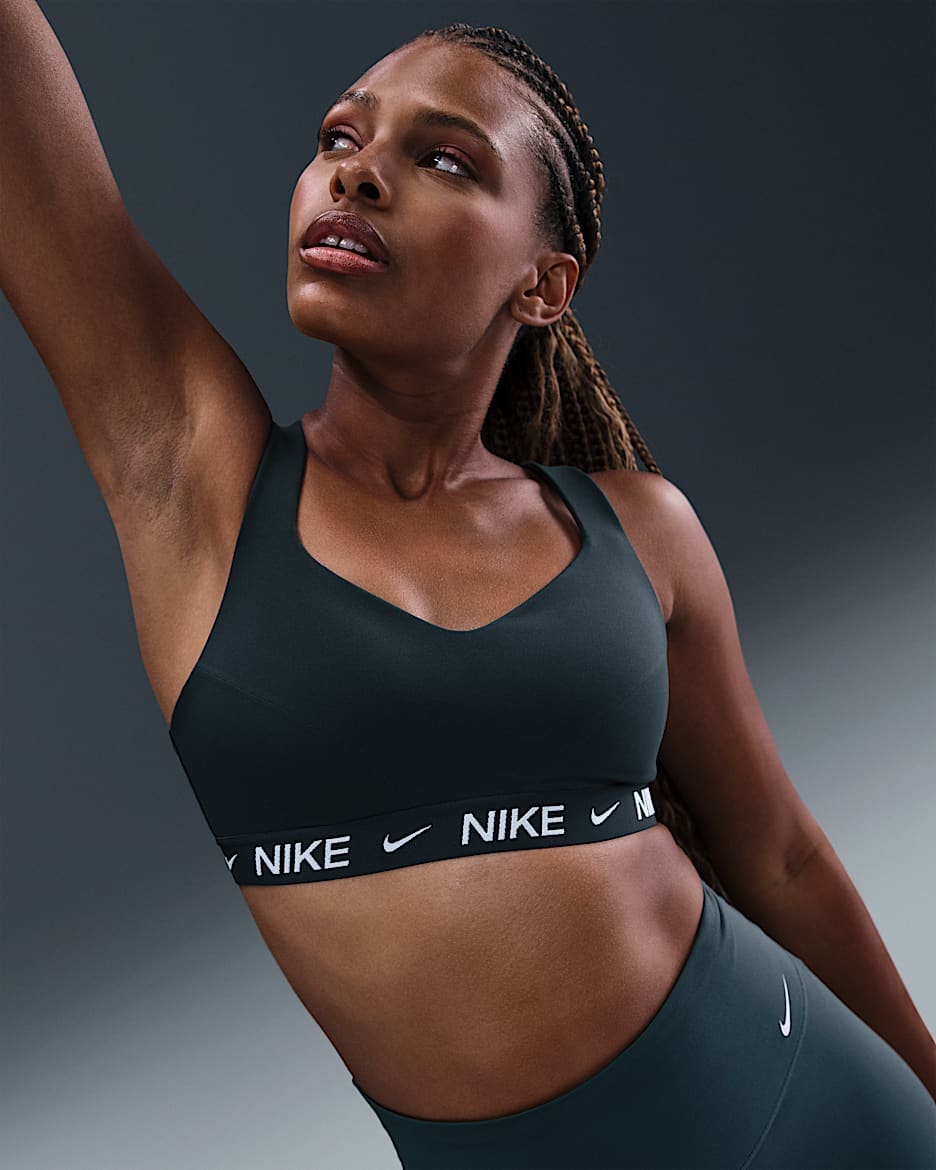 Brassière de sport réglable rembourrée à maintien supérieur Nike Indy pour femme - Seaweed