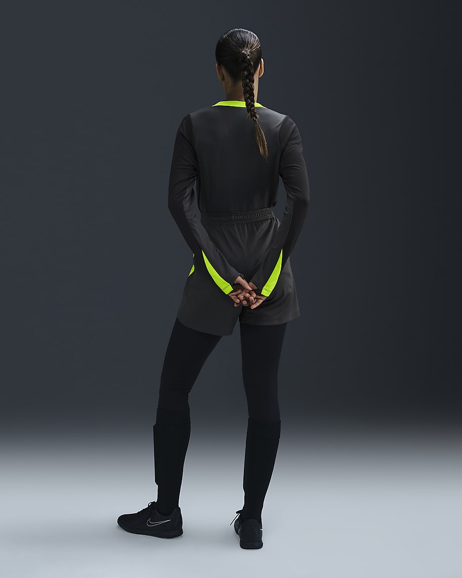 Strike Nike Dri-FIT-fodboldtrøje med rund hals til kvinder - Anthracite/Volt/sort/Volt