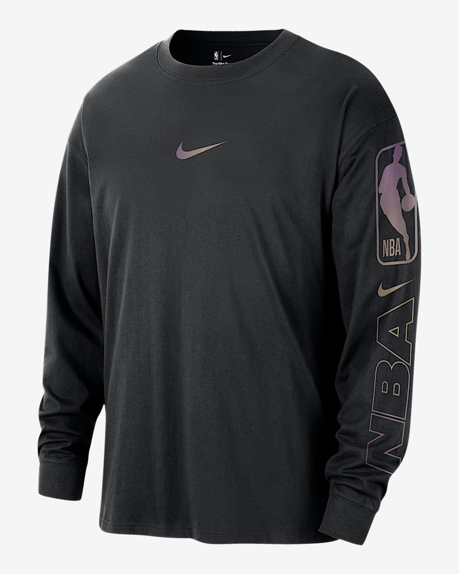 Playera Nike de la NBA Max90 de manga larga para hombre Team 31 - Negro