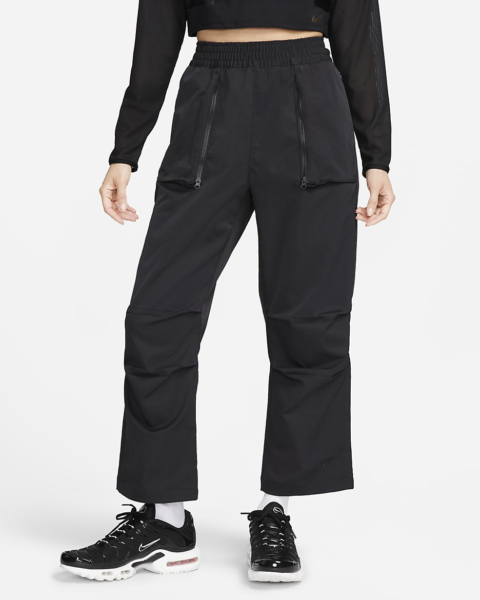 Nike Sportswear Dri-FIT Tech Pack Women's Mid-Rise Woven Pants - Black/Black