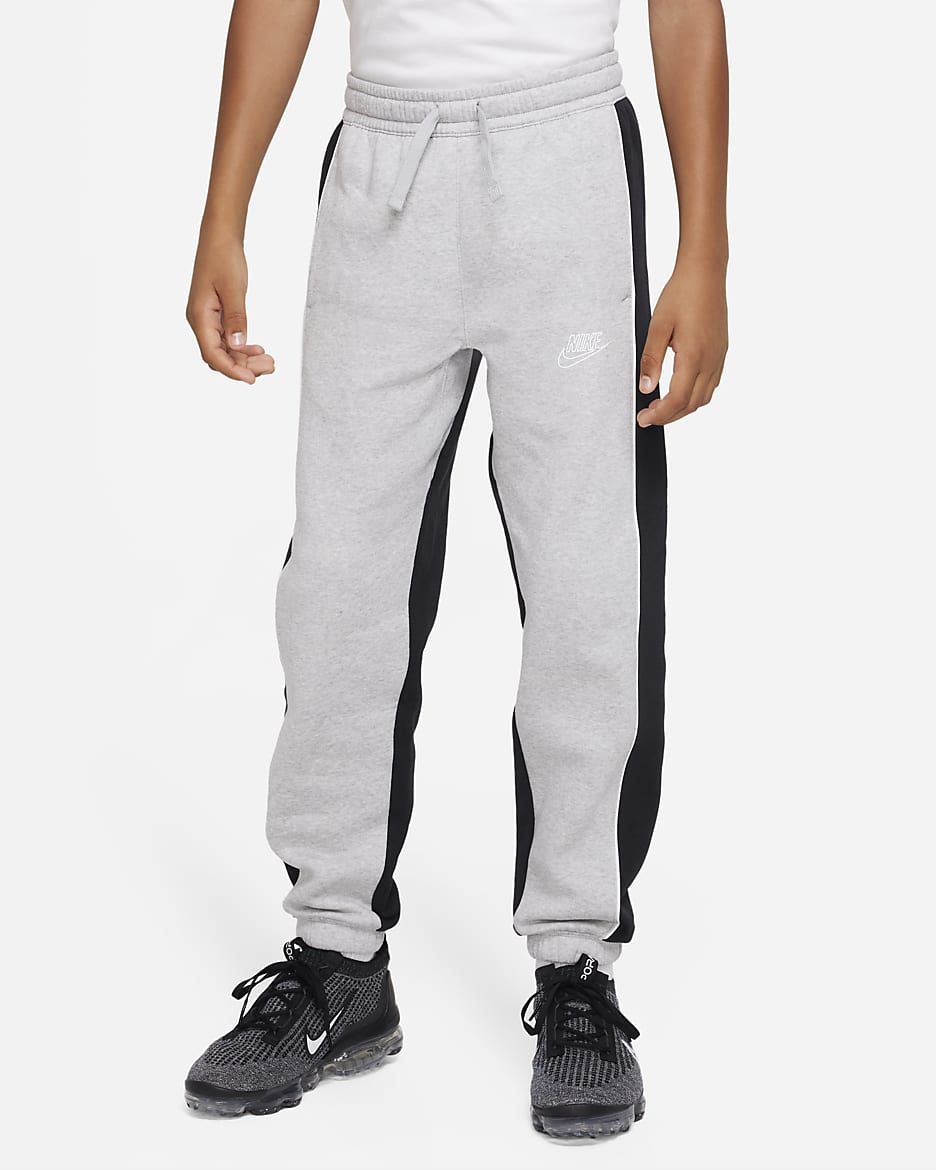 Nike Sportswear Big Kids' (Boys') Joggers - Black/Light Smoke Grey/White/White