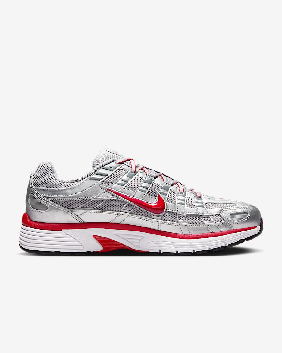 Nike P-6000 Shoes - Metallic Silver/Flat Silver/Cool Grey/Gym Red