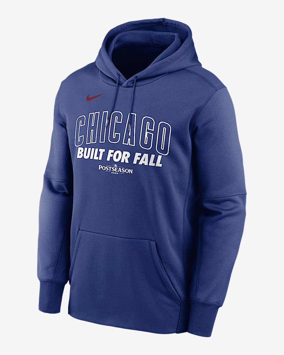 Chicago Cubs 2025 Postseason Authentic Collection Men’s Nike Therma MLB Pullover Hoodie - Royal