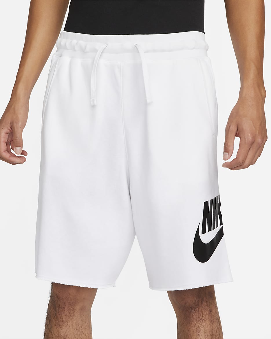 Nike Club Alumni Herrenshorts aus French Terry - Weiß/Weiß/Schwarz