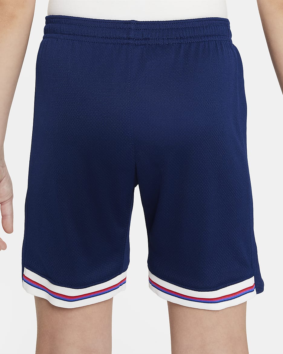 Short de foot replica Nike Dri-FIT Angleterre 2024 Stadium Domicile pour ado - Blue Void/Blanc