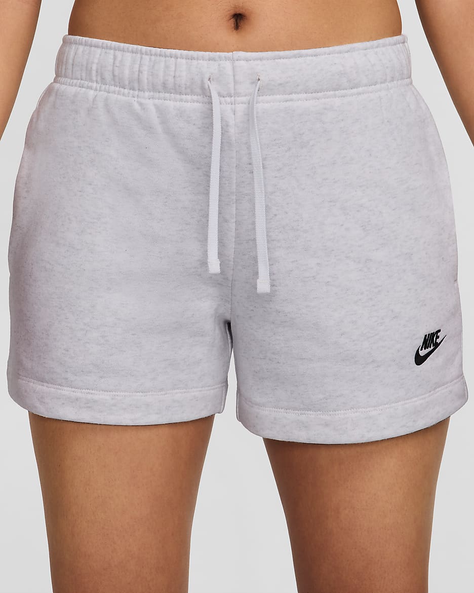 Nike Sportswear Club Fleece Women's Mid-Rise Shorts - Birch Heather/Black