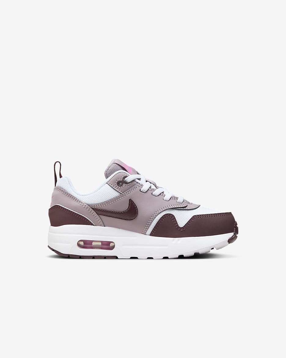 Buty dla małych dzieci Nike Air Max 1 EasyOn - Biel/Light Violet Ore/Playful Pink/Burgundy Crush